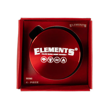 Elements Mini 4 Piece Metal Grinder - Red