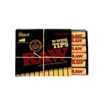 RAW Black Pre-rolled Tips WIDE