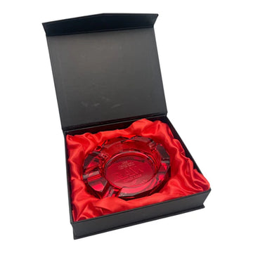 Raw Ruby Red Glass Ashtray